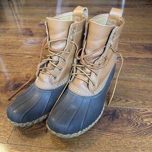 L.L. Bean Tan and Black Winter Boots